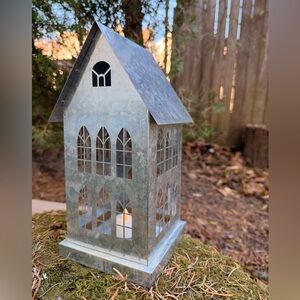 Rustic Silver Metal Lantern